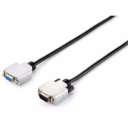Equip 118855, 15 m, VGA (D-Sub), VGA (D-Sub), Mâle, Femelle, Noir, Argent