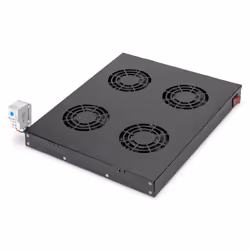 Digitus Unité de ventilation de toit pour installation variable de 483 mm (19 po), Panneau vierge ventilé, Noir, 4 ventilateu ...