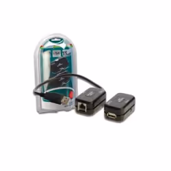 Digitus USB extender Émetteur et récepteur réseau Noir
