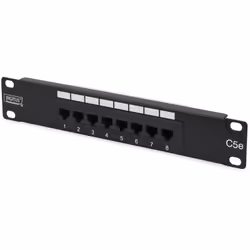Digitus CAT 5e, panneau de brassage de classe D, non blindé, RJ-45, Cat5e, Noir, Montage de rack, 1U, EIA/TIA 568 ISO/IEC DIS ...