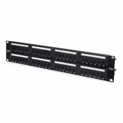Digitus Panneau de brassage CAT 5e, RJ-45, Noir, Acier galvanisé, SECC, Montage de rack, 1U, 560 mm