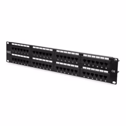 Digitus CAT 6, panneau de brassage de classe E, RJ-45, Noir, Acier galvanisé, SECC, Acier, Montage de rack, 560 mm, 75 mm