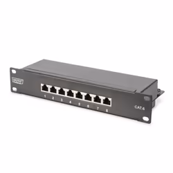 Digitus CAT 6, panneau de brassage de classe E, blindé, RJ-45, Noir, Montage de rack, 1U, UL, 180 mm
