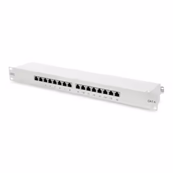 Digitus CAT 6, panneau de brassage de classe E, RJ-45, Gris, Acier galvanisé, SECC, Montage de rack, 1U, 560 mm