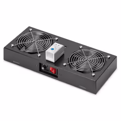 Digitus Unité de ventilation de toit pour boîtier mural de 483 mm (19 po), Ventilateur de toit, Noir, Acier inoxydable, 2 ven ...