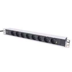 Digitus Bloc multiprise avec profilé en aluminium, prise électrique à contact de protection avec 8 sorties, connecteur à cont ...