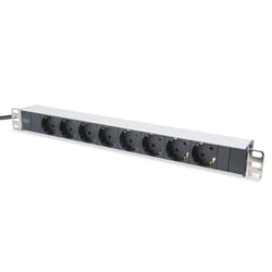 Digitus Bloc multiprise avec profilé en aluminium, prise électrique à contact de protection avec 8 sorties, connecteur à contact de protection pour câ