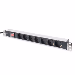Digitus Bloc multiprise avec profilé en aluminium et interrupteur, prise électrique à contact de protection avec 7 sorties, c ...