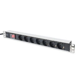 Digitus Bloc multiprise avec profilé en aluminium et interrupteur, prise électrique à contact de protection avec 7 sorties, connecteur à contact de pr