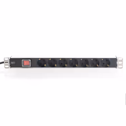 Digitus Bloc multiprise avec profilé en aluminium et interrupteur, prise électrique à contact de protection avec 7 sorties, connecteur à contact de pr