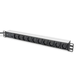 Digitus Bloc multiprise avec profilé en aluminium, 10 sorties, connecteur IEC C14 pour câble d’alimentation de 2 m