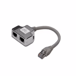 Digitus Adaptateur de câble de brassage CAT 5e, 2x CAT 5e, blindé, Gris, Argent, 0,19 m, Chine, 1 pièce(s)