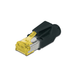 Digitus CAT6A connecteur de fils RJ-45 Noir, Jaune
