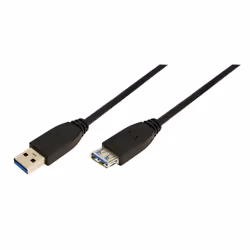 LogiLink TCOCUAA18EX3, 1,8 m, USB A, USB A, USB 3.2 Gen 1 (3.1 Gen 1), Noir