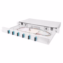 Digitus Boîtier d’épissure à fibre optique, équipé, SC, OM3, SC, Gris, Acier, Céramique Zircone, OM3, 1 pièce(s)