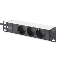 Digitus Bloc multiprise avec profilé en aluminium, prise électrique à contact de protection avec 3 sorties, connecteur à contact de protection pour câ