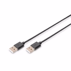 Digitus Câble de raccordement USB 2.0, 3 m, USB A, USB A, USB 2.0, Mâle/Mâle, Noir