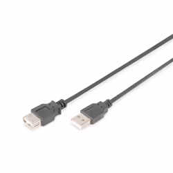 Digitus Câble rallonge USB 2.0, 3 m, USB A, USB A, USB 2.0, Mâle/Femelle, Noir