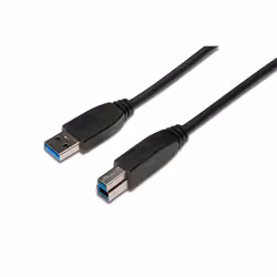 ASSMANN Electronic AK-300115-018-S, 1,8 m, USB A, USB B, USB 3.2 Gen 1 (3.1 Gen 1), Mâle/Mâle, Noir