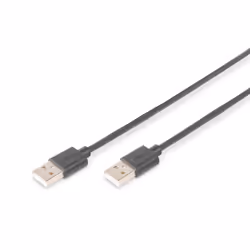 Digitus Câble de raccordement USB 2.0, 1 m, USB A, USB A, USB 2.0, Mâle/Mâle, Noir
