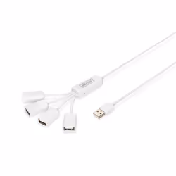 Digitus Hub USB sorties en pieuvre, 480 Mbit/s, Blanc, 1,00 m, Chine, Microsoft Windows 7/Vista/XP, Mac OS 10.x, 170 mm