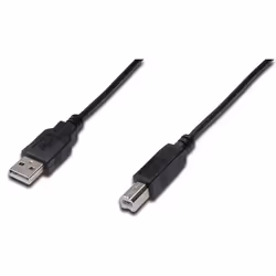 ASSMANN Electronic AK-300102-030-S, 3 m, USB A, USB B, USB 2.0, Mâle/Mâle, Noir