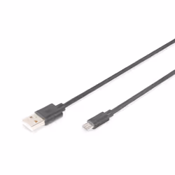 Digitus Câble de raccordement USB 2.0, 1 m, USB A, Micro-USB B, USB 2.0, Mâle/Mâle, Noir
