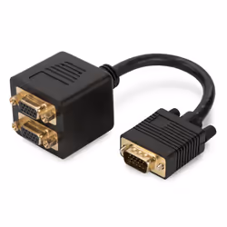 Digitus Câble répa. en Y pour moni. VGA, Diviseur de câbles, Noir, Chine, HD15 M, 2x HD15 F, 200 mm, Sac en polyéthylène
