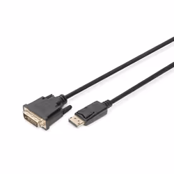 Digitus Câble adaptateur DisplayPort, DP sur DVI-D, 3 m, DisplayPort, DVI-D, Mâle, Mâle, Droit