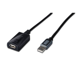 Digitus 10m USB 2.0 Repeater Cable câble USB USB A Noir