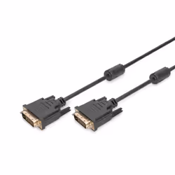 Digitus DVI-D 1m, 1 m, DVI-D, DVI-D, Noir, Nickel, 1 pièce(s)
