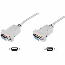 Digitus Câble de raccordement zéro modem, 1,8 m, VGA (D-Sub), VGA (D-Sub), Beige, Nickel, Chine