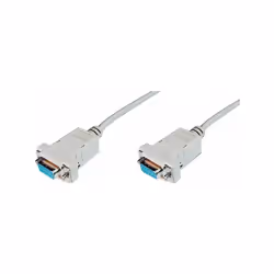 Digitus Câble de raccordement zéro modem, Beige, 3 m, DB-9, DB-9, Femelle, Femelle