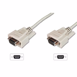 Digitus Câble de transfert de données, D-Sub9/F - D-Sub9/F, 3 m, VGA (D-Sub), VGA (D-Sub), Beige, Nickel, Cuivre
