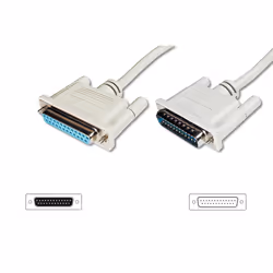 Digitus Câble de rallonge pour le transfert de données, D-Sub25/M - D-Sub25/F, Beige, 10 m, D-Sub25, D-Sub25, Mâle, Femelle