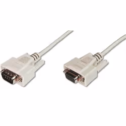 Digitus Câble rallonge de transfert de données, D-Sub9/M - D-Sub9/F, 5 m, VGA (D-Sub), VGA (D-Sub), Beige, 1 pièce(s), Nickel