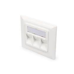 Digitus Boîtier vide pour modules Keystone, cadre de 80 x 80 mm + plaque centrale de 50x50 mm
