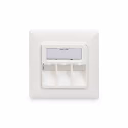 Digitus Boîtier vide pour modules Keystone, cadre de 80 x 80 mm + plaque centrale de 50x50 mm