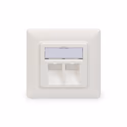 Digitus Boîtier vide pour modules Keystone, cadre de 80 x 80 mm + plaque centrale de 50x50 mm