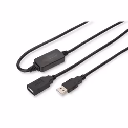 Digitus Câble répéteur USB 2.0 ®, 15 m, 15 m, USB A, USB A, USB 2.0, Mâle/Femelle, Noir