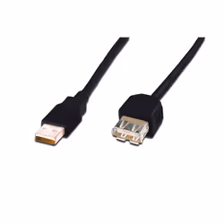 Digitus DK-300202-050-S, 5 m, USB A, USB A, USB 2.0, Mâle/Mâle, Noir