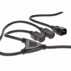 Digitus Cordon d'alimentation en Y, 1,7 m, IEC C14, Coupleur C13, H05VV-F3G, 250 V, 10 A