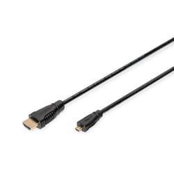 Digitus HDMI 1.4 1m câble HDMI HDMI Type D (Micro) HDMI Type A (Standard) Noir