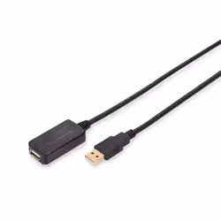 Digitus Câble de prolongement actif USB 2.0 de, 5 m, USB A, USB A, USB 2.0, Mâle/Femelle, Noir