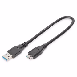 Digitus Câble de raccordement USB 3.0, 0,5 m, USB A, Micro-USB B, USB 3.2 Gen 1 (3.1 Gen 1), Mâle/Mâle, Noir