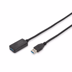 Digitus Câble de prolongement actif USB 3.0 de, 5 m, USB A, USB A, USB 3.2 Gen 1 (3.1 Gen 1), Mâle/Femelle, Noir