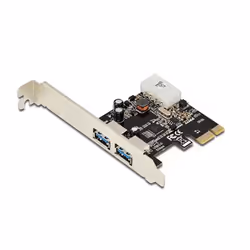 Digitus Carte d’extension PCI Express USB 3.0, 2 ports, PCIe, USB 3.2 Gen 1 (3.1 Gen 1), Profil bas, Noir, 5 Gbit/s