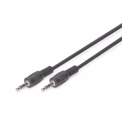 Digitus Câble de raccorde. audio, stéréo, 3,5mm, Mâle, 3,5mm, Mâle, 2,5 m, Noir