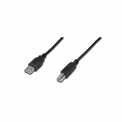 Digitus DK-300105-030-S, 3 m, USB A, USB B, USB 2.0, Mâle/Mâle, Noir