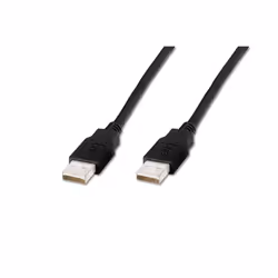 Digitus DK-300101-030-S, 3 m, USB A, USB A, USB 2.0, Mâle/Mâle, Noir